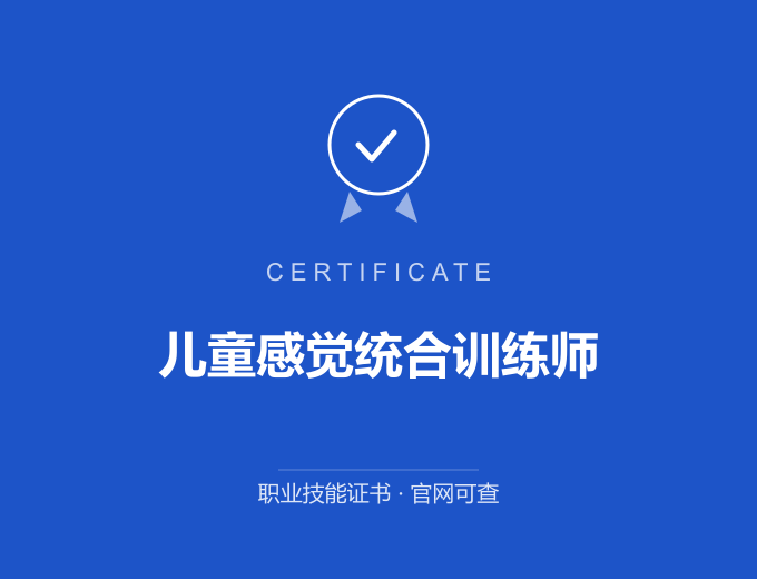 郑州儿童感觉统合训练师证书 蓝色证书封面 职业技能证书 发证机构官网可查