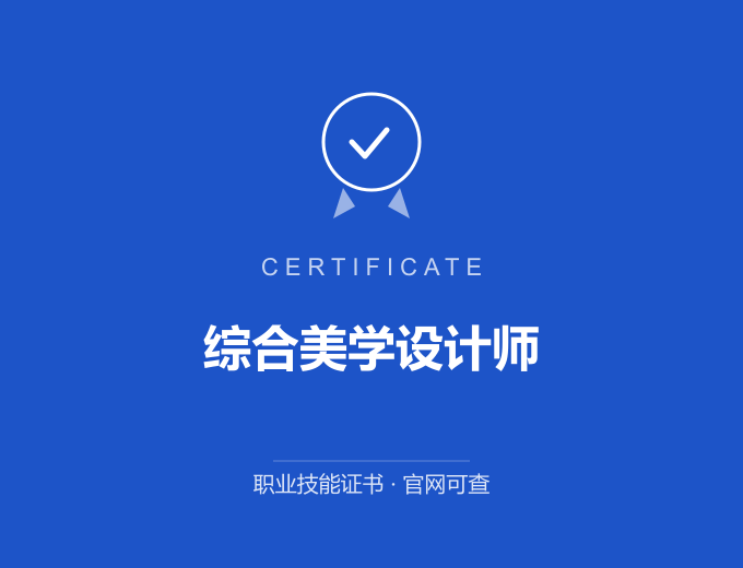 郑州综合美学设计师证书 蓝色证书封面 职业技能证书 发证机构官网可查